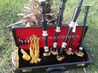 Highland Great Scottish Plain Bagpipes Black Rosewood Silver Mounts   Hard Case