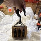 Wood Triple Sheave Pulley Block With Metal Hook And Hooked Block Design