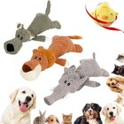 Plush Cartoon Puppy Dog Chew Toy Squeaky Pet Toy For Small Dogs Teeth Grinding