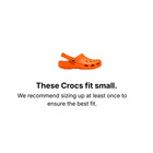 Crocs Orange Classic Clogs Unisex Adult Lightweight Comfort Sandals Water Shoes