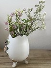 Vintage Lefton China Egg Shaped  Flower candle Holder With Flowers