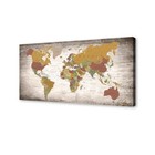 Framed World Map Canvas Wall Art - Modern Home Office Decor  48x24 Inches