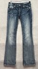 Miss Me Women s Dark Wash Mid Rise Bootcut Stretch Distressed Denim Jeans Sz 26