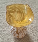 Vintage Glass Vase - Blown With White Staining - 5 5  Tall