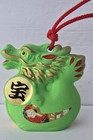 Japanese Clay Bell Zodiac Green Dragon Ornament Luck Prosperity Treasure   1 