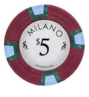  25pc   5 - 9g Clay Premium Milano Poker Chips Casino Grade  red 
