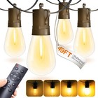 49ft Outdoor String Lights Dimmable Remote Ip65 Waterproof Christmas Lights