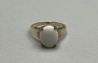 Gorgeous Vintage  417 10k Solid Yellow Gold   White Opal Estate Ring S7 2 7g
