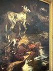 Large Antique 19th Century French Figurative Landscape Oil Painting Old Abstract