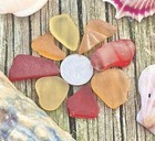 Genuine Surf Tumbled Sea Glass Reds And Oranges Found In The Caribbean D7