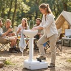 Portable Camping Sink W  Towel Holder   Soap Dispenser Hand Wash