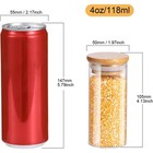 20pcs 4 Oz Glass Jars With Bamboo Airtight Lids  200 Printed Spice Labels 