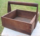 Vtg Primitive Antique Wood Garden Tote Carrier Farm House Tool Caddy Handmade
