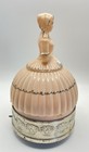 Vintage Victorian Pink Plastic Lady Sewing Kit W Thread Music Box