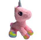 New Rainbow Unicorn Stuffed Animal Plush Soft Stand Toy Pink Iridescent Lovey