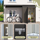 Outdoor Open-sided Storage Shed Tool Shed Attached Hardtop Metal Pergola Gazebo