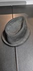 Size Small medium Black Fedora With Pinstripes