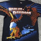 Vintage Harley Davidson Shirt Mens Xl 90s Screaming Eagle Aop Single Stitch