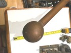 Antique Victorian Wooden Handle Parasol  Brown Dotted Fabric  Collectible