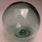 Vintage Authentic Green Glass Ball Japanese Fishing Float 3       Dia  With Pontil