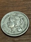 1867 Three Cent Nickel 3 Cent Us Coin In Vf Very Fine Full Liberty In Capsule