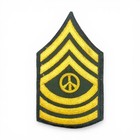 Vintage Us Army Peace Sign Chevron Original Hippie Novelty Jacket Patch