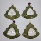 Pottery Barn Christmas Tree Plates Season s Greetings Ceramic Dessert Set Of 4