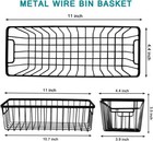 Farmhouse Metal Wire Bin Basket With Wall Mount - Small  4 Pack - Portable Ha   