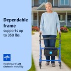 Blue Medline Steel Rollator Walker For Adult Mobility Impairment  350 Lb  Weight