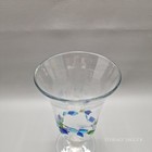 Fused Art Clear Glass With Blue Green Elements Vase 9  Tall  5 5  Diameter