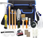 17pcs Geology Rock Pick Hammer Kit  32oz Hammer   3 Pcs Digging Chisels Set F   