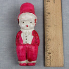 Vtg Celluloid Doll Japan Groom Boy Pink Suit Tuxedo Top Hat Hand-painted 4 Inch