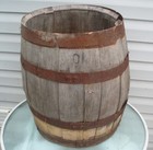 Salt Metal Granulars Rare Primitive Antique Banded Wooden Barrel Advertising