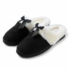 Aerusi Women Slip On Suede Fuzzy Faux Fur Slippers Memory Foam Warm House Shoes
