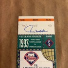 1993 World Series Game 5 Ticket Stub Autographed By Paul Molitor     Mlb Hof
