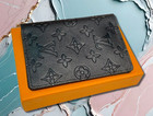 Authentic Louis Vuitton Passport Cover Monogram Empreinte Black W b