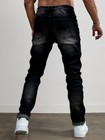 Men   s Black Destroyed Ripped Skinny Jeans  Distressed Stretch Denim Pants Hiphop