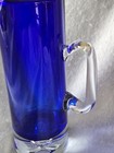 Block Stockholm Cobalt Blue Glass Pitcher Bubble Base Clear Handle Martini