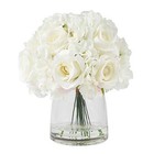 Floral Arrangement With Vase - Realistic Accent With 10 Hydrangeas And 11 