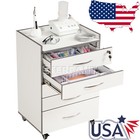 5 Drawers Dental Medical Trolley Cart Acrylic Mobile Wooden Cabinet Rolling Cart