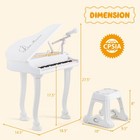 37 Keys Kids Piano Keyboard Toy Toddler Musical Instrument W  Stool   Microphone