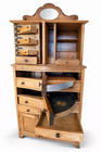 Antique Quarter Sawn Oak Dentist Cabinet W Mirror  Drawers   Swivel Trays