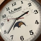 L l  Bean Weather Station Wall Clock 11 5    Oak Frame Moon Sun Thermometer Hygro