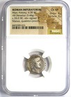 Marc Antony Ar Denarius Portrait Silver Coin 33 Bc - Certified Ngc Choice Vf