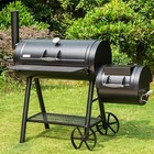 Outdoor Bbq Grill Heavy Duty Charcoal Smoker Grills Extra Large W  Offset Smoker