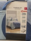Mainstays 10 Piece Blue Color Block Bed In A Bag Comforter Set With Sheets  Full