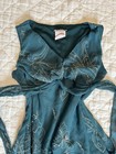 Vintage 1990 Y2k Blue Embroidered Whimsigoth Fairy Flutter Camisole Top Small