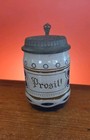 Schlangenbad Kurhaus Spa House Mini Ceramic Beer Stein cup   Lid 1 8l Germany 