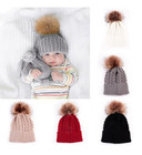  1pc Or 2pcs baby Winter Warm Knit Hat Infant Toddler Kid Crochet Fur Beanie Cap
