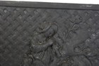 Antique 19th C  Victorian Ornate Woman Lamb Shepherd Cast Iron Fireplace Cover